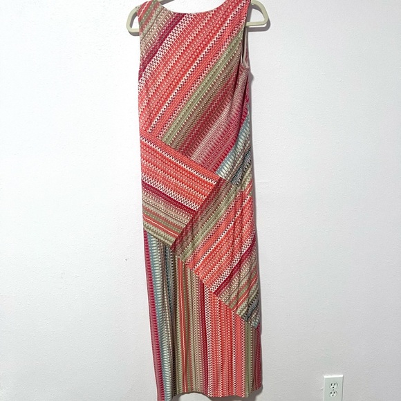 Chico's Pink Sleeveless maxi Asymmetrical pattern Sundress 1 - Picture 5 of 8